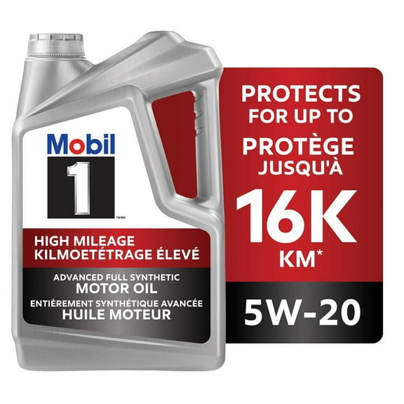 Mobil 1™ High Mileage Full Synthetic Engine Oil 5W-20, 4.73 L