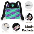 thumbnail image 4 of Green And Purple Plaid Pattern Small Backpack Cute Mini Backpacks For Woman Lightweight Daypacks, 4 of 8