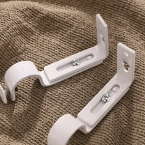Melantax 2 Pack 18-22mm Adjustable Curtain Bracket Curtain Rod Bracket (White)