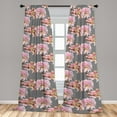 thumbnail image 4 of Ambesonne Floral Inspiration Curtains, Spring Up Lines, Pair of 28"x84", Soft Pink Charcoal Grey, 4 of 5