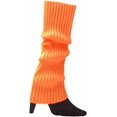 thumbnail image 1 of Women 80s Fluorescent Colored Knit Leg Warmers Ribbed Footless Socks Stockings Halloween Dance Party Accessories, 1 of 7