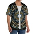 thumbnail image 4 of Easygdp Dot Mandala Men's Casual Short-sleeved Shirt with Pocket and Button Suitable for Beach Vacation Leisure - Small, 4 of 7