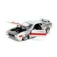 thumbnail image 4 of Jada Toys Big Time Muscle 1:24 1973 Ford Mustang Mach 1 Die-cast Silver Red Stripes Car Play Vehicle, 4 of 5