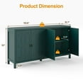 thumbnail image 4 of Heynemo Modern Sideboard Buffet Cabinet, 60" Credenza with 4 Doors and Adjustable Shelves, Kitchen Coffee Bar Cabinet for Dining Room, Living Room, Forest Green, 4 of 7