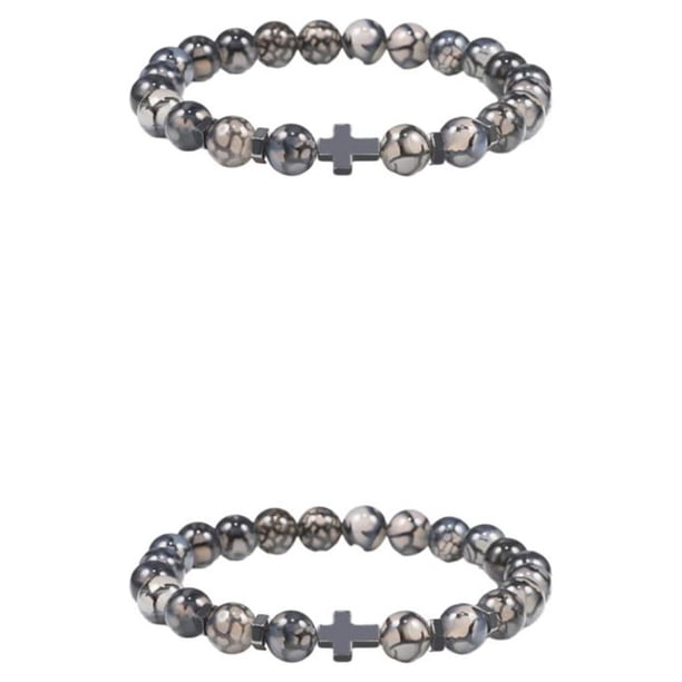 Minnieouse Pulseras de cuentas de piedra redonda natural Joyería resistente al desgaste Cuerda elástica de ojo de moda para fiesta Type10 NO10