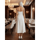thumbnail image 3 of Vestido Midi Elegante con Tirantes y Detalle Floral, Estilo Femenino y Sofisticado para Muje, 3 of 5