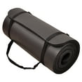 thumbnail image 1 of Signature Fitness 1" Extra Thick Exercise Yoga Mat with Carry Strap, Black, 1 of 6