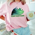 thumbnail image 2 of Quirky Lizard Button Comfort Colors Shirt, Funny Gecko-Inspired Unisex Tee, Lizard Meme Shirt, 2 of 6