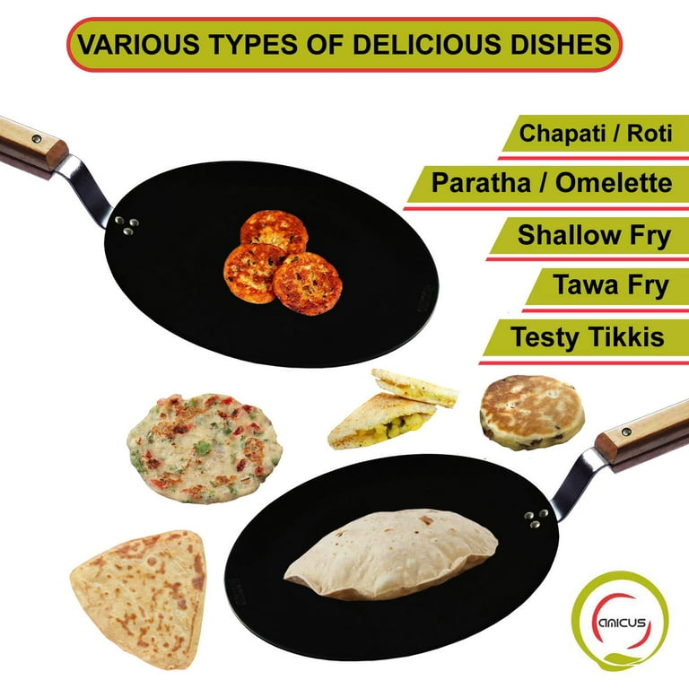 Cookware Iron Roti Tawa /Chapathi/Paratha/Fulka with Steel Handle Tawa Roti  Pan Paratha Tawa Griddle