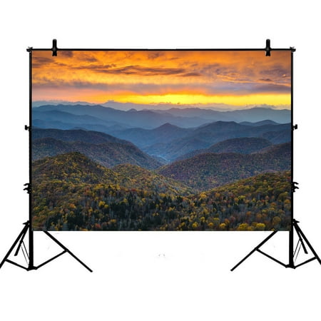 Image of YKCG 7x5ft North Carolina Blue Ridge Parkway Mountains Sunset Scene Photography Backdrops Polyester Photography Props Studio Photo Booth Props