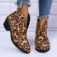 thumbnail image 4 of Babysbule Women's Boot Fashion Winter Boots Women Leopard Print Shoes Casual Ankle Boots Plus Size Slip On Shoes, 4 of 5