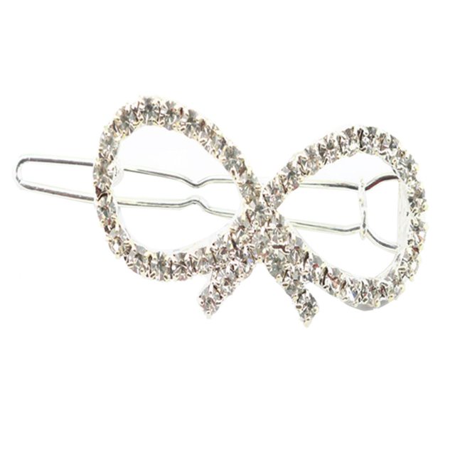 Pinzas para el cabello de cristal Yuyangstore Bowknot Snap Barrette para mujer