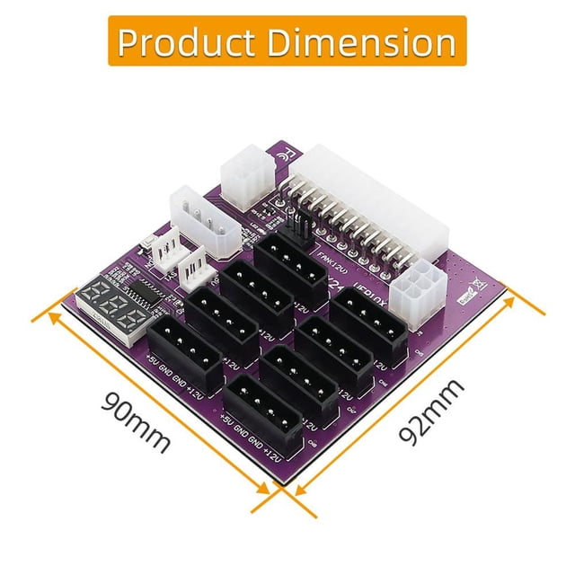 Placa de alimentación ATX con conectores de alimentación de 4 pines y 6 pines para minería Tmvgtek Para estrenar