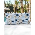 thumbnail image 6 of Outdoor Pillows Waterproof, Blue White Floral Bedding Throw Pillows with Insert for Couch Sofa Bed, Oil Painting Farmhouse Chic Flowers 18x18 Inch Pillowcases Decorative Camping Patio Pillow Set of 2, 6 of 8