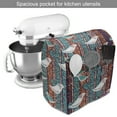 thumbnail image 2 of Birds Stand Mixer Cover, Funny Winged Animals Pattern on Vertical Striped Geometric Branches, Kitchen Appliance Organizer Bag Cover with Pockets, 5 Quarts, Plum Turquoise and Salmon, by Ambesonne, 2 of 4