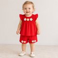 thumbnail image 5 of Girls' Top and Shorts Set Floral Short Sleeve Summer Play Clothing Playwear, 5 of 5