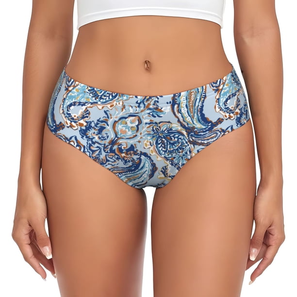 Balery Paisley Floral Branches Ropa Interior de Algodón para Mujer con Dibujo – Braguitas Cómodas y Elásticas, Estilo Clásico-XX-Large