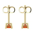 thumbnail image 4 of 14K Solid Gold Push Back Stud Earrings for Women | 0.5 cttw Princess Cut Simulated Red Diamond | Yellow Gold, 4 of 5