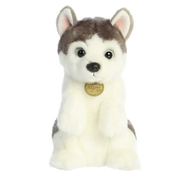 "Aurora Miyoni - 11"" Realistic Husky Stuffed Animal in Medium Gray ...