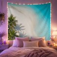 thumbnail image 2 of Aerial Beach with Palm Trees and Clear Water, Serene Coastal Style for Beach Lovers, Coastal Wall Art, Housewarming Gift, Tapestry Wall Hanging for Bedroom and Living Room, 2 of 7