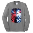 thumbnail image 2 of Artic Wolf Light Dark Good Bad Moon | Mens Animal Lover Long Sleeve T-Shirt, Heather Grey, Medium, 2 of 4