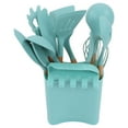 thumbnail image 1 of Set 13pcs Silicone Kitchenware Wooden Handle Stick Free Spatula Spoon  Set With Holder For Home, 1 of 8
