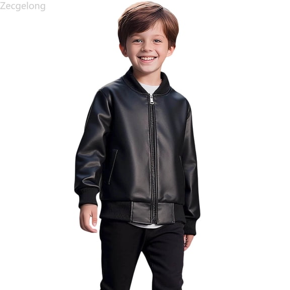 Zecgelong Lightweight Boys Zip Hoodie Jacket With Stand Collar – /Fall Casual Coat For Kids European Style