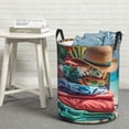 thumbnail image 6 of Sikiie Tropical Vacation Essentials Print Round Dirty Clothes Basket, Waterproof Standing Foldable Storage Basket, for Laundry Room, Bedroom, Bathroom Storage-Medium, 6 of 6