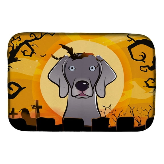 Carolines Treasures BB1789DDM Halloween Weimaraner Dish Drying Mat 14 x 21" multicolor