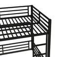 thumbnail image 5 of Full XL over Full XL Size Floor Bunk Bed Frame with Safety Guard Rails and Ladder, Heavy-Duty Metal Bunk Bed for Bedroom, Guest Room, Dorm, Noise-reduced Design, Mattress Not Included, Black, 5 of 9