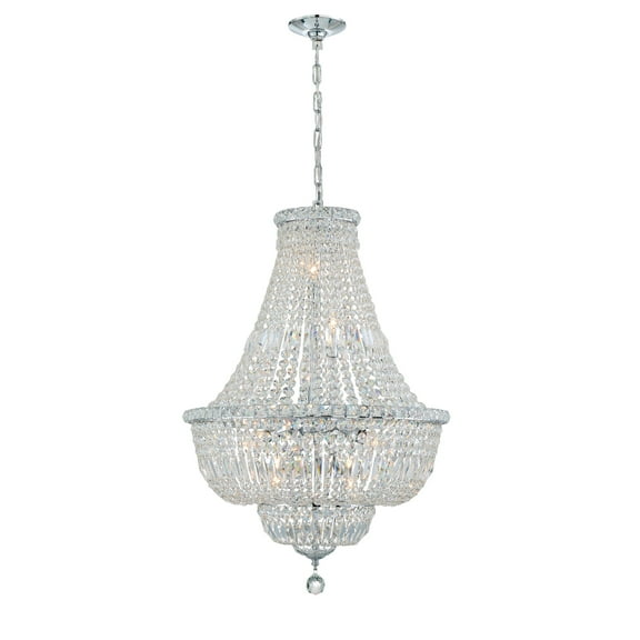 ROS-A1009-CH-CL-MWP Crystorama Lighting Roslyn - 9 Light Chandelier In Traditional And Contemporary Style - 22 Inches Wide By 33 Inches High