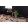 thumbnail image 3 of Unique Loom Collection Carved Botanical Border Transitional Indoor and Outdoor Flatweave Runner Rug, 2 x 6 Feet, Beige/Dark Brown, 3 of 5