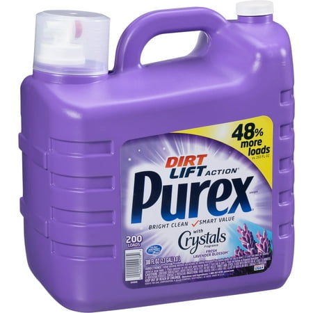 Purex Liquid Laundry Detergent with Crystals Fragrance, Fresh Lavender Blossom, 300 Fluid Ounces, 200 Loads
