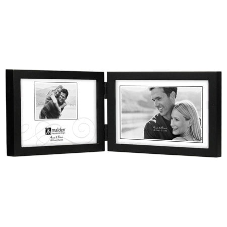Concepts Series Wood Frame for 4x6" Double Horizontal Photograph, Black