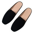 thumbnail image 3 of NOKIO Women’s Mules Closed Pointed Toe Backless Loafer Shoes Chic Women'S Faux Suede Flats Women's Spring And Autumn New Casual Comfortable Solid Color Flat Half Slippers Women'S Flat Mules, 3 of 7