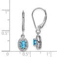 thumbnail image 4 of Auriga Fine Jewelry 925 Sterling Silver Diamond and Blue Topaz Dangle Earrings for Women, 4 of 6
