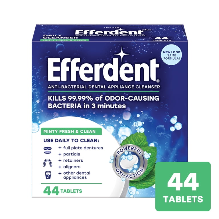 Efferdent Retainer & Denture Cleaner Tablets, Minty Fresh, 44 Count photo 1
