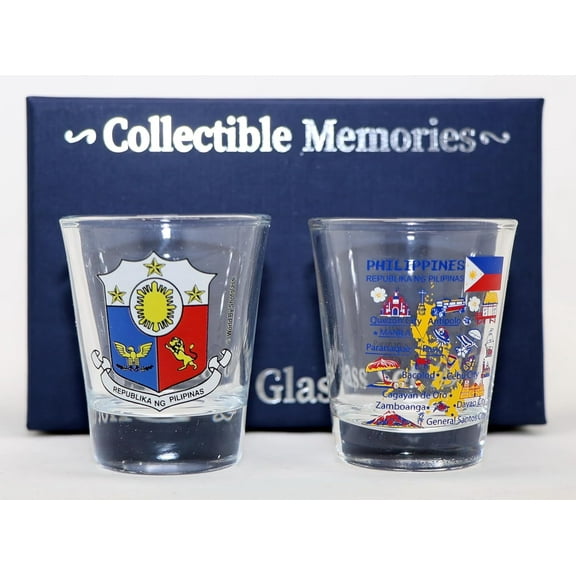 Philippines Souvenir Boxed Shot Glass Set (Set of 2)