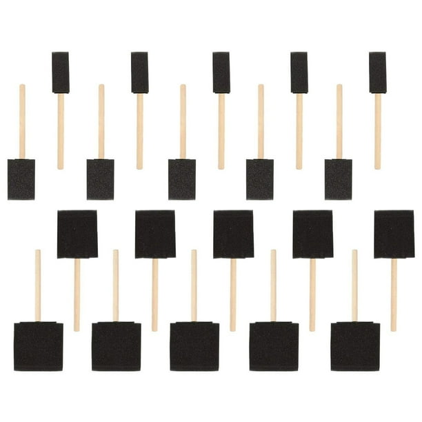 20Piece Foam Paint Brush Set 0.9'" 1.6" 2.3" 2.6" Poly Foam Sponge