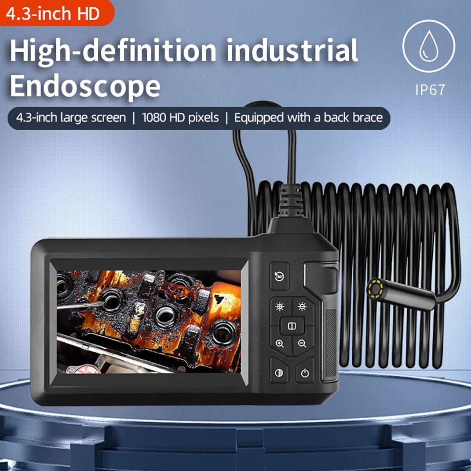 Industrial Endoscope Inspection Camera with Adjustable Light Bracket Waterproof Borescope Camera for Inspection