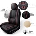 thumbnail image 2 of Car Seat Covers for Honda 97% Car Models,2-Seats Luxury Waterproof Leather Seat Covers,Car Interior Accessories with Airbag,Anti-Slip Auto Seat Cover Set(Black+Red), 2 of 6