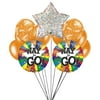 Holographic Star Way to Go Graduation Bouquet 11pc Balloon Pack, Orange