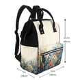 thumbnail image 2 of Fotbe Floral Mountain Landscape Mochila Maternidad - Lona de Sarga Impermeable, Mochila de Pañales de Gran Capacidad con Múltiples Bolsillos y Correas Ajustables, 2 of 6