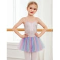 thumbnail image 3 of Oudiya Little Girls Tutu Ballet Leotard Sequin Sparkly Strap Dress Ballerina Outfit Dance Costume for Kids 3-11Y, 3 of 8