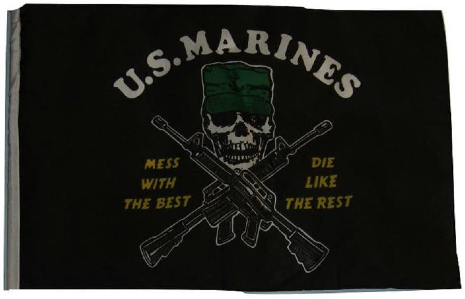 12x18 12"x18" USMC Marines Marine House Banner Sleeved Garden Flag w/ Pole 