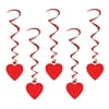 Party Central Club Pack of 30 Red Heart Whirl Valentines Day Hanging Decorations 35"