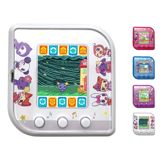 Square Cartoon Pet Game Machine Virtual Electronic Handheld Pet Game Machine Color Display Screen Kids Toy Christmas Birthday Easter Gifts for Kids