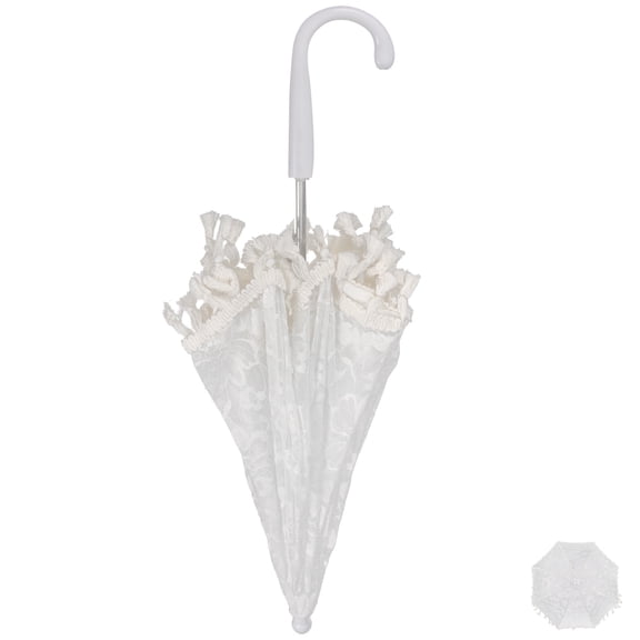 GOOHOCHY 1Pack Plastic Floral Umbrella for Wedding Stage Performance Lace Parasols