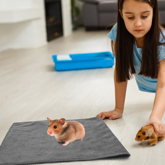 OUNONA 10Set Pink Guinea Pig Blanket Microfiber Hamster Bedding Mats for Pet Owners 11.8X5.7X0.08in