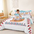 thumbnail image 3 of jejeloiu Monogrammed D 7-Piece Twin Bedding Sets,Blue Ice Cream Bedding Comforter Set For Baseball Lovers Reversible, 3 of 7